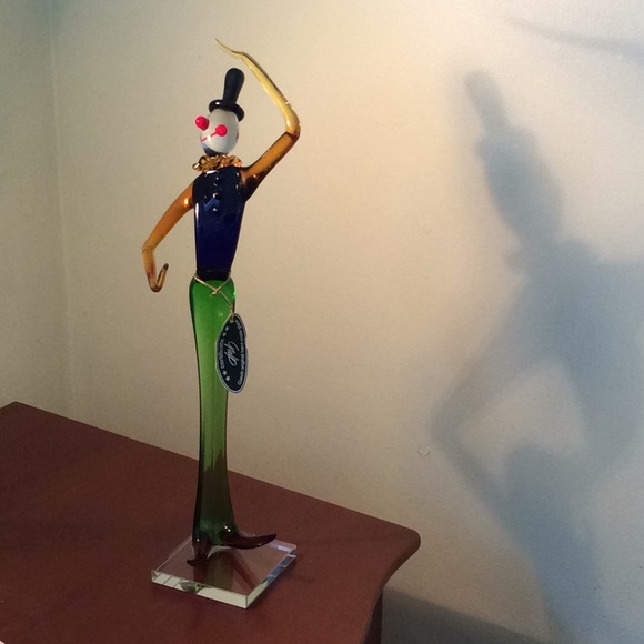 20’ Czech Original Hand Made Tall Clown Glass Art Sculpture - Picture 7 of 7